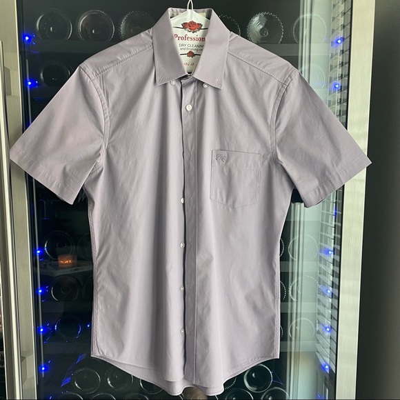 Men’s S Lavender Burberry Short Sleeved Button Up